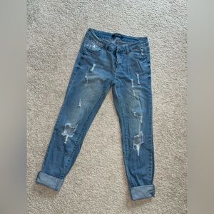 Wax stretch jeans